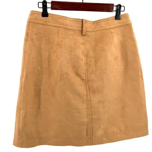 Banana Republic Tan Ultra Suede Utility Button Front Mini Skirt - Picture 3 of 6